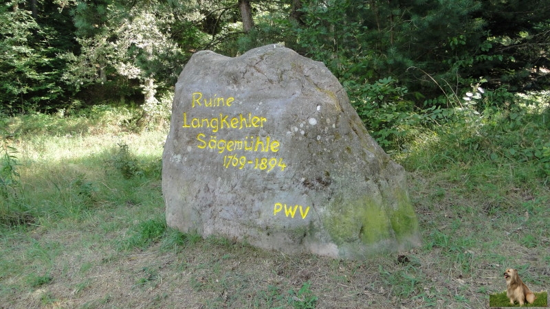 Ritterstein Nr. 306-3b Ruine Langkehler Sägemühle 1769 - 1894.JPG - Ritterstein Nr.306 Ruine Langkehler Sägemühle 1769 - 1894